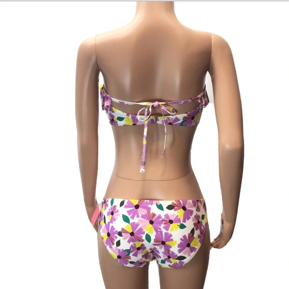2pc Kate Spade White Floral Cruise Convertible Bikini Set